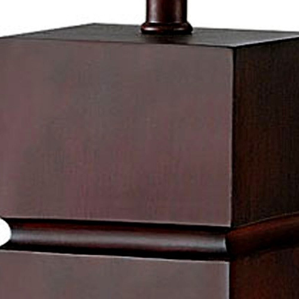 27" Brown Bedside Table Lamp With White Shade LuxuryLifeWay Online Store
