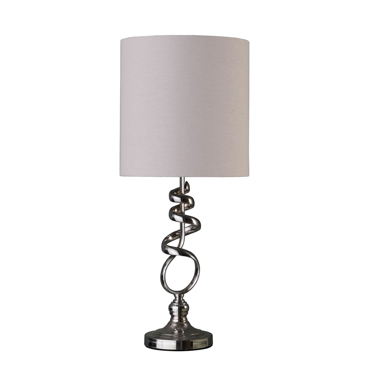 22" Nickel Bedside Table Lamp With Off White Drum Shade LuxuryLifeWay Online Store