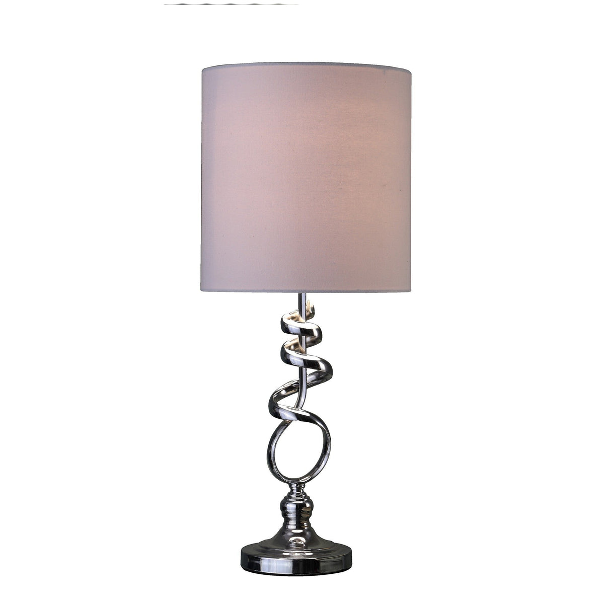 22" Nickel Bedside Table Lamp With Off White Drum Shade LuxuryLifeWay Online Store