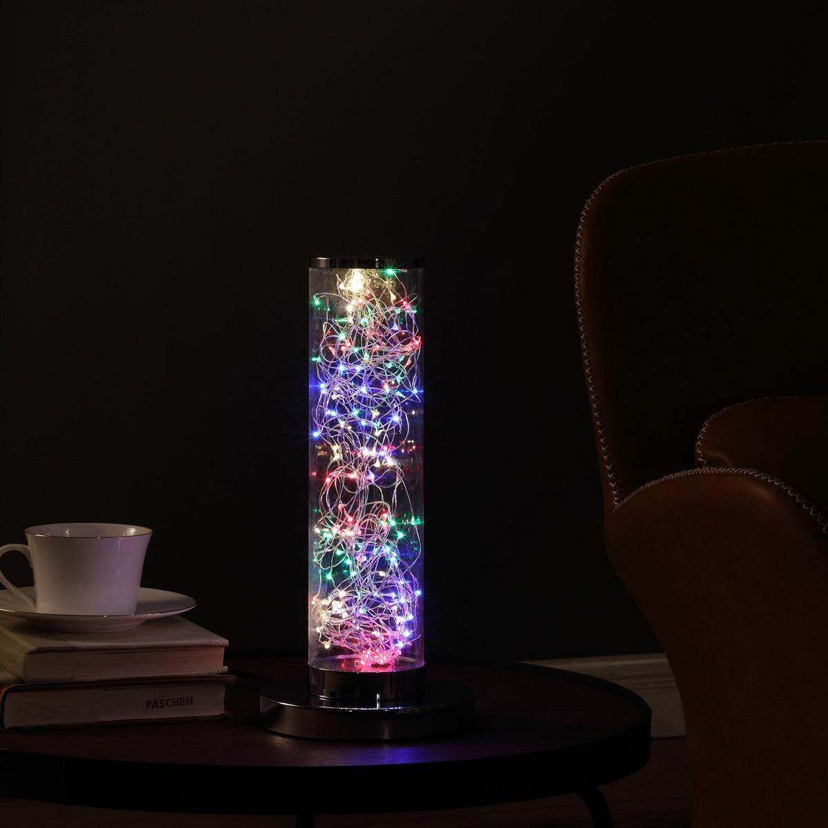 13" Silver Metal Column LED Rope Table Lamp With Clear LuxuryLifeWay Online Store
