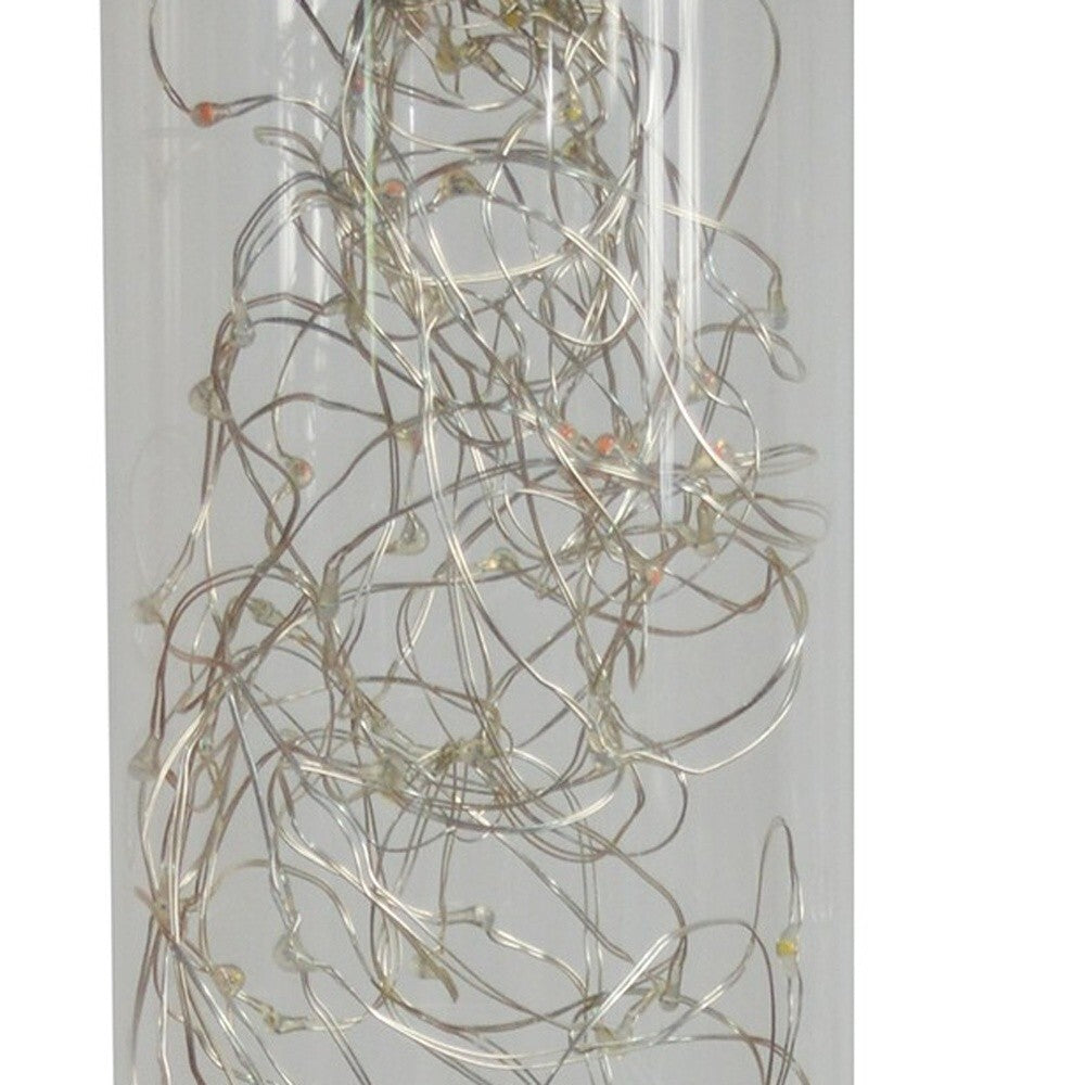 13" Silver Metal Column LED Rope Table Lamp With Clear LuxuryLifeWay Online Store