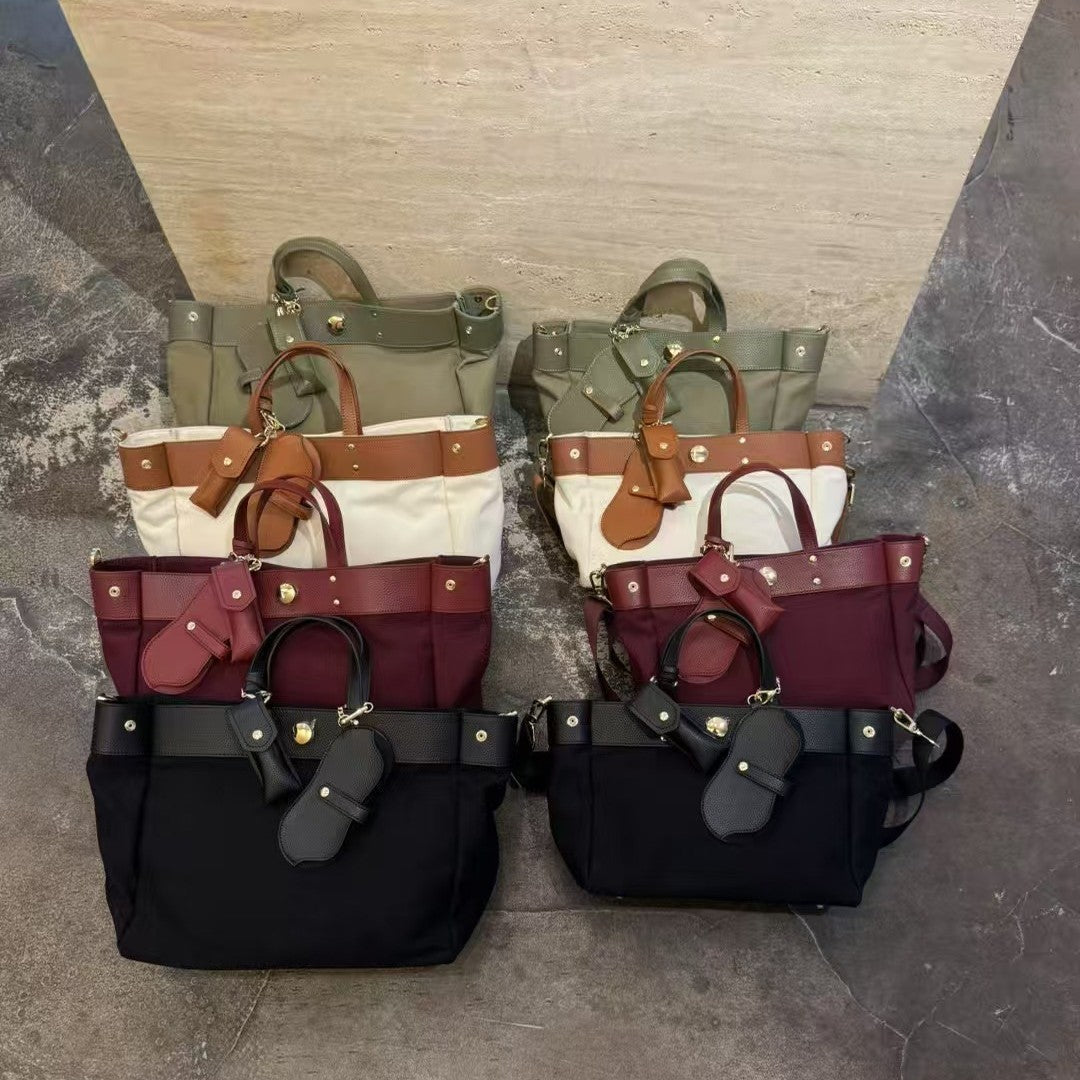 Textured Cowhide High Canvas Loose Crossbody Bag LadyShow.Store