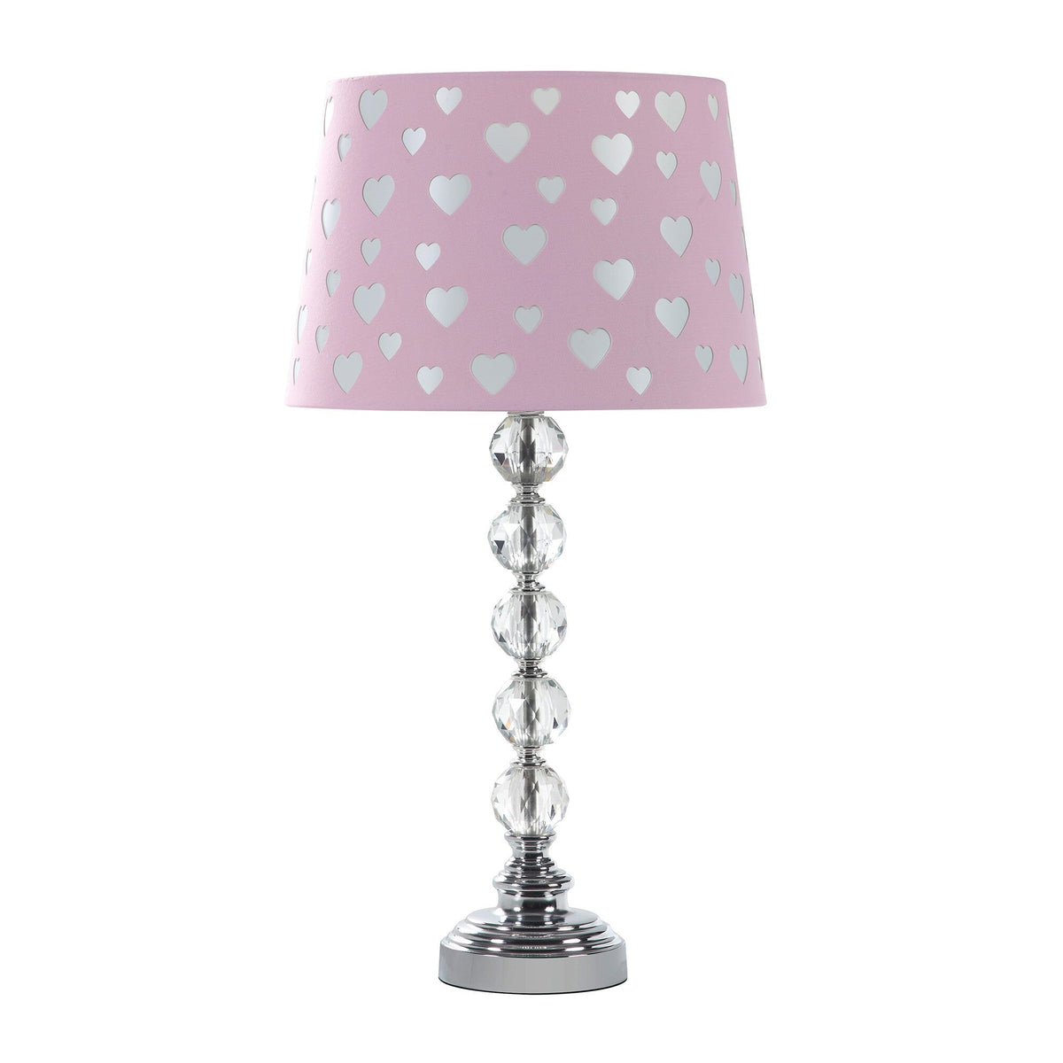 22" Crystal With Pink And White Dot Shade Table Lamp LuxuryLifeWay Online Store