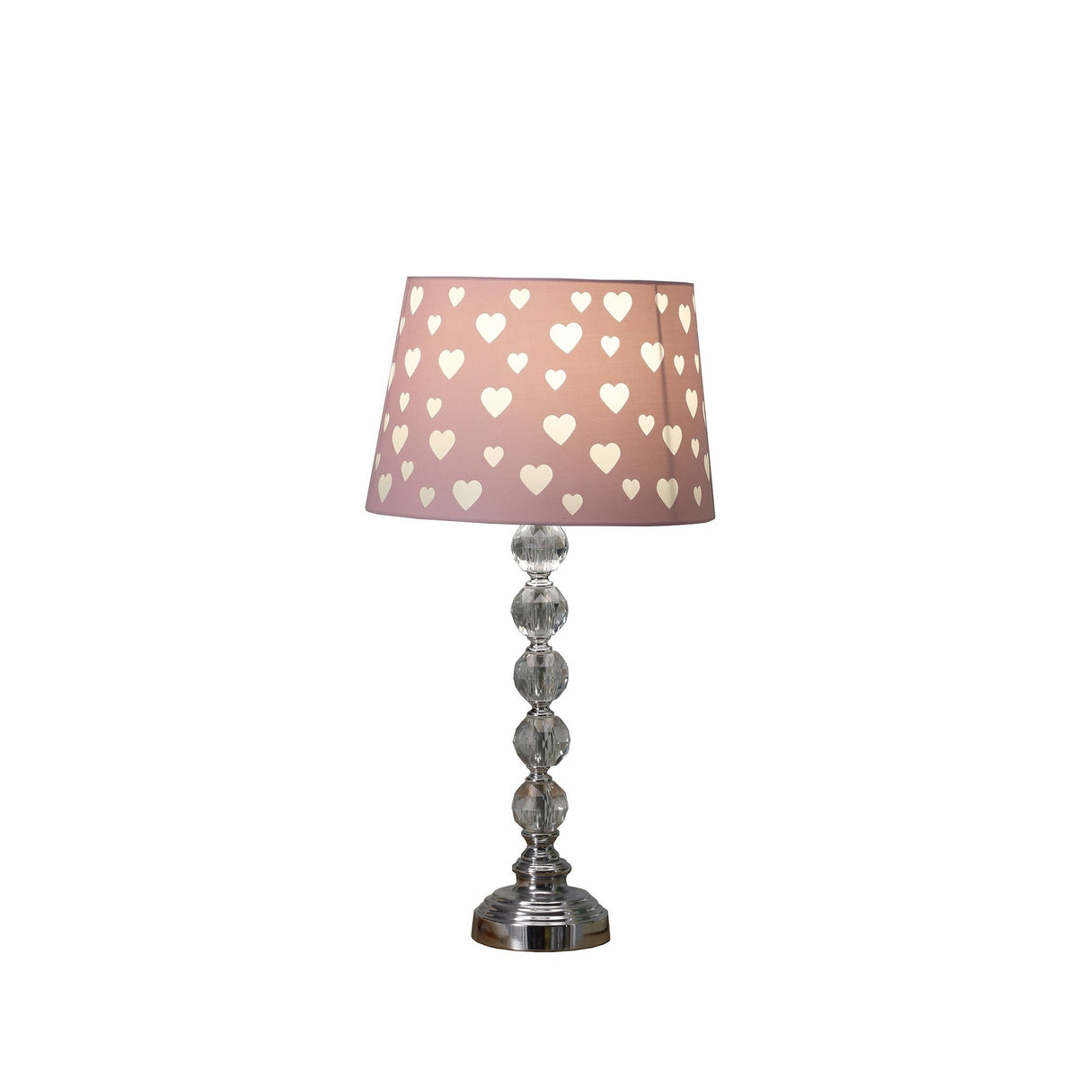 22" Crystal With Pink And White Dot Shade Table Lamp LuxuryLifeWay Online Store