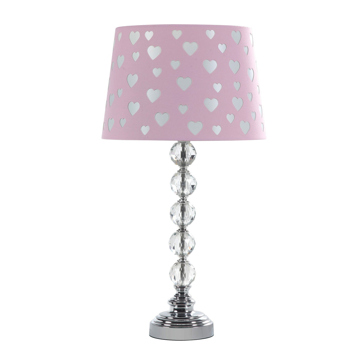22" Crystal With Pink And White Dot Shade Table Lamp LuxuryLifeWay Online Store