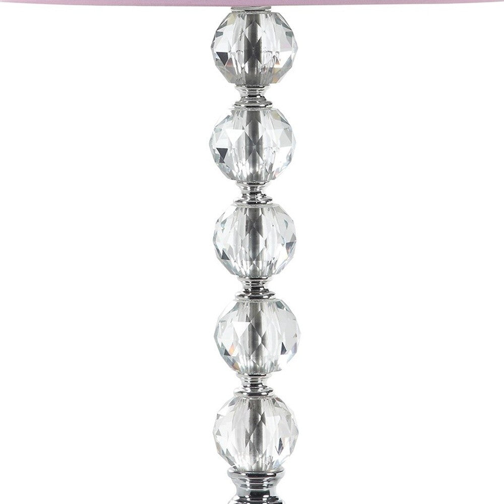 22" Crystal With Pink And White Dot Shade Table Lamp LuxuryLifeWay Online Store