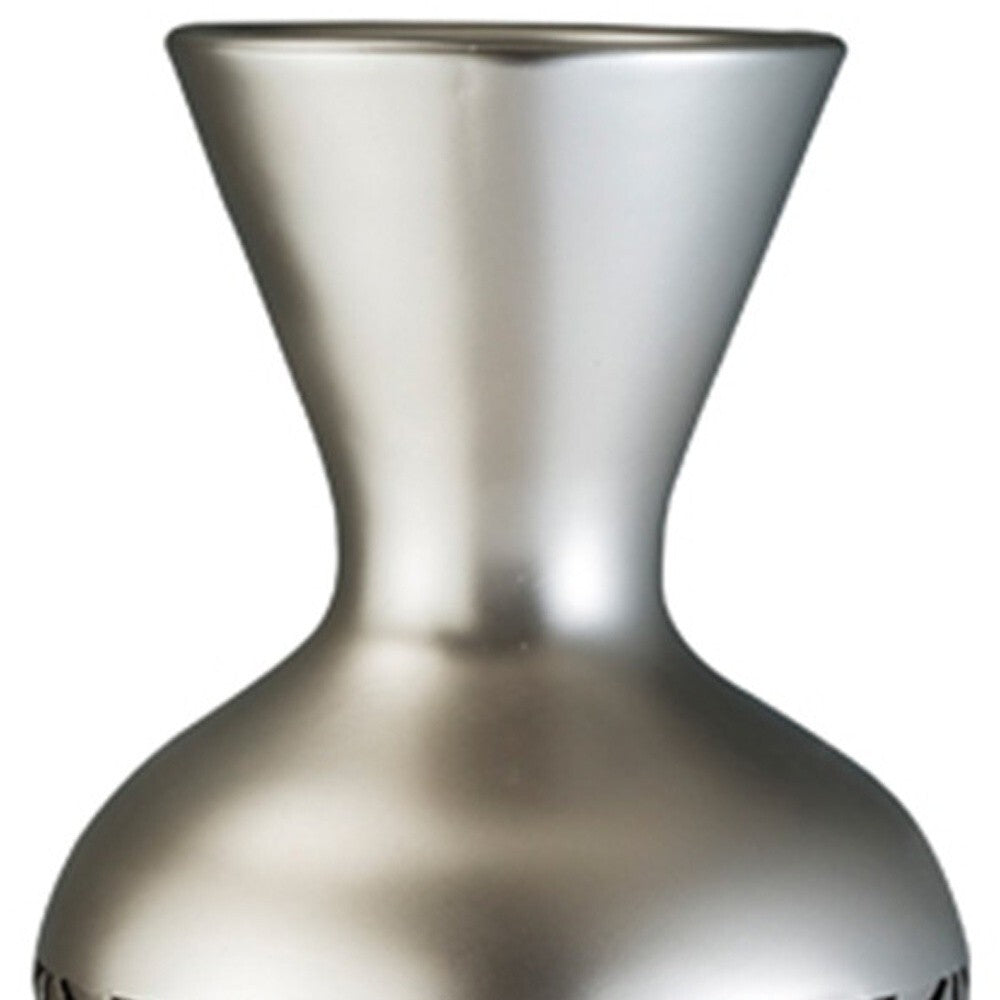 22" Brown and Silver Geometric Cylinder Polyresin Floor Vase LuxuryLifeWay Online Store