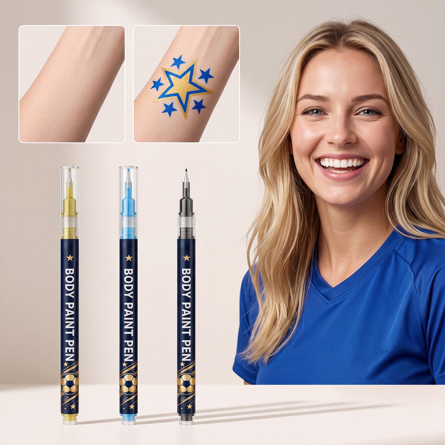 Body Painting Pen World Cup Tri Light Beauty