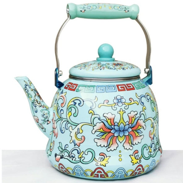 Enamel Large Water Kettle Milk Tea Pot PearlNestDecor.com