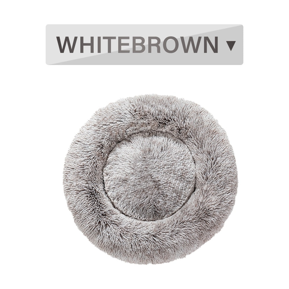 Fluffy Donut Dog Bed  Warm Soft Long Plush Pet Cushion Dog House Cat  Bed Washable Pet Sofa Mat Calming Samll Large Dog Beds Best YouTube Store
