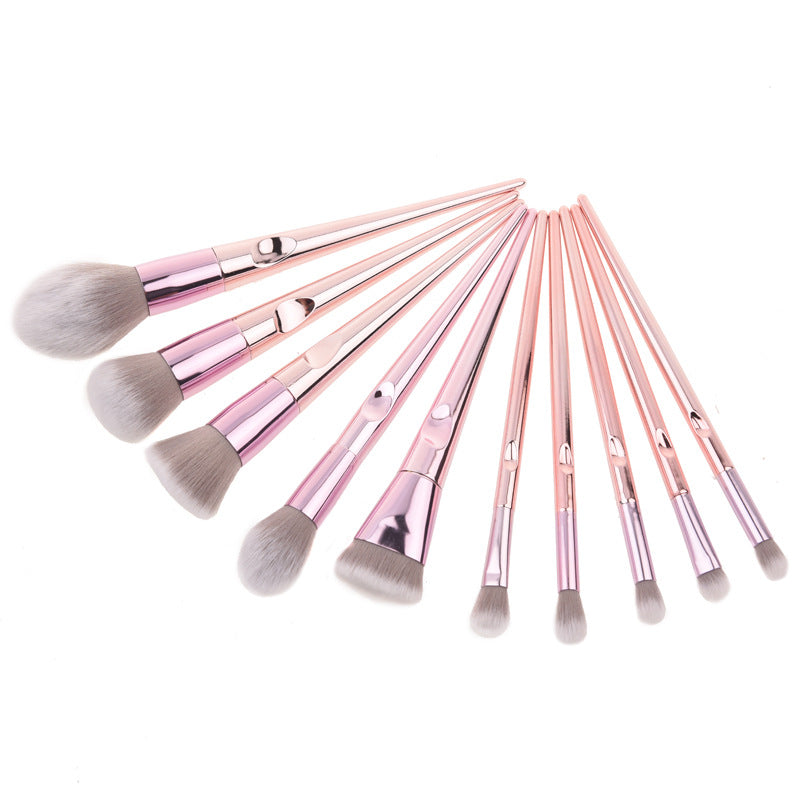 10-Piece Makeup Brush Set with Radiant Eyeshadow Brush LadyShow.Store