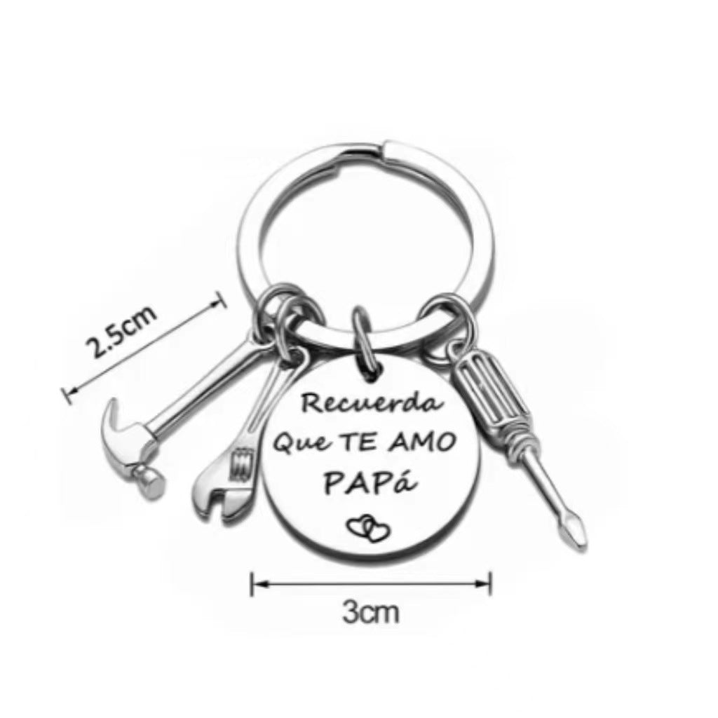 PaPa Stainless Steel Round Board Keychain Father's Day Gift LuxuryLifeWay Online Store