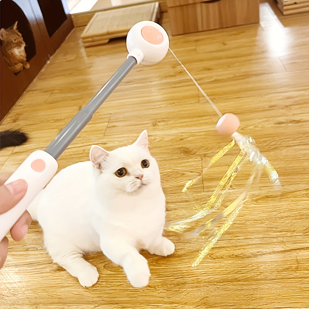Cat Teaser Stick, Retractable Cat Wand With Replacement Head, Cat Feather Toy, Cat Interactive Toy For Indoor Cats For Relief Boredom And Exercise Pets Fashion