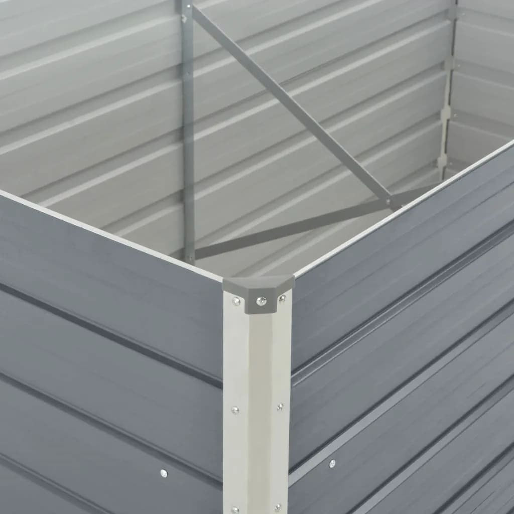 Raised Garden Bed 63"x31.5"x17.7" Galvanized Steel Gray LuxuryLifeWay Online Store
