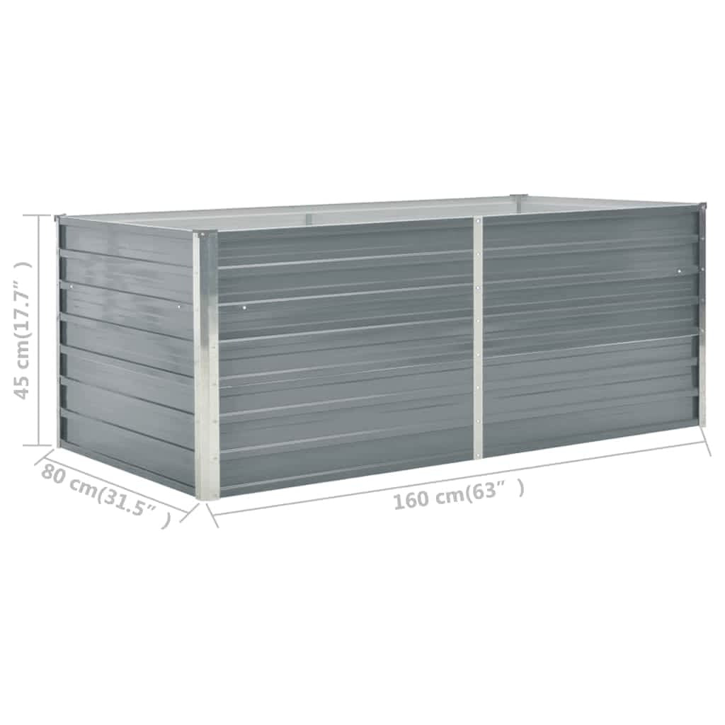 Raised Garden Bed 63"x31.5"x17.7" Galvanized Steel Gray LuxuryLifeWay Online Store