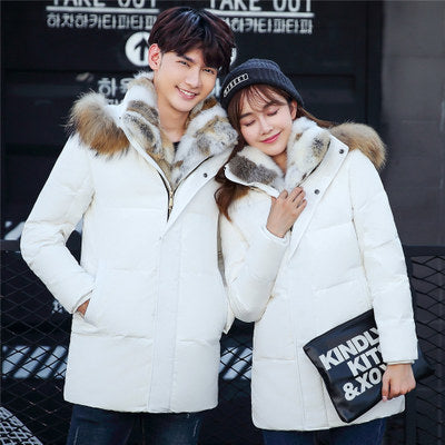 new down jacket men's long section Korean youth lovers men's winter large size coat thickening LadyShow.Store