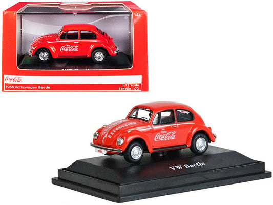 1966 Volkswagen Beetle "Coca-Cola" Red 1/72 Diecast Model Car by Motorcity Classics LuxuryLifeWay Online Store
