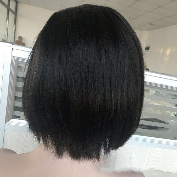 Wig Headgear Bob Wigs Real Hair Semi-woven Short Straight Hair LuxuryLifeWay Online Store
