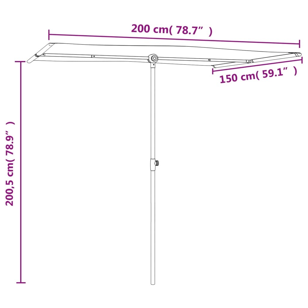 Garden Parasol with Aluminum Pole 6.6'x4.9'Anthracite LuxuryLifeWay Online Store