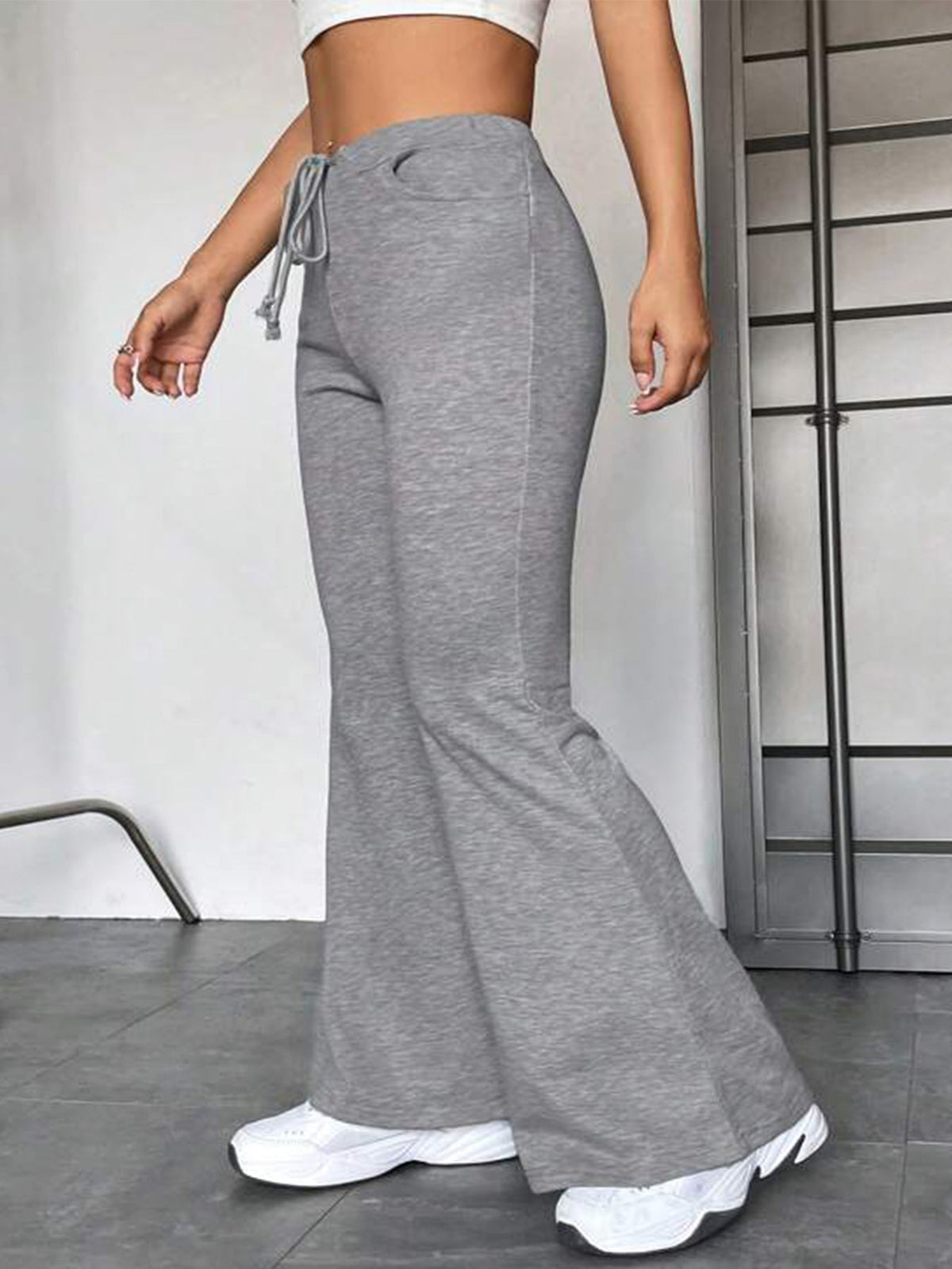 European And American Stitching Yoga Exercise Pants Outdoor Casual Flared Pants NorixaFashion.com