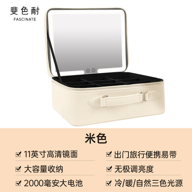 Portable LED Makeup Mirror with Storage for Girls LadyShow.Store