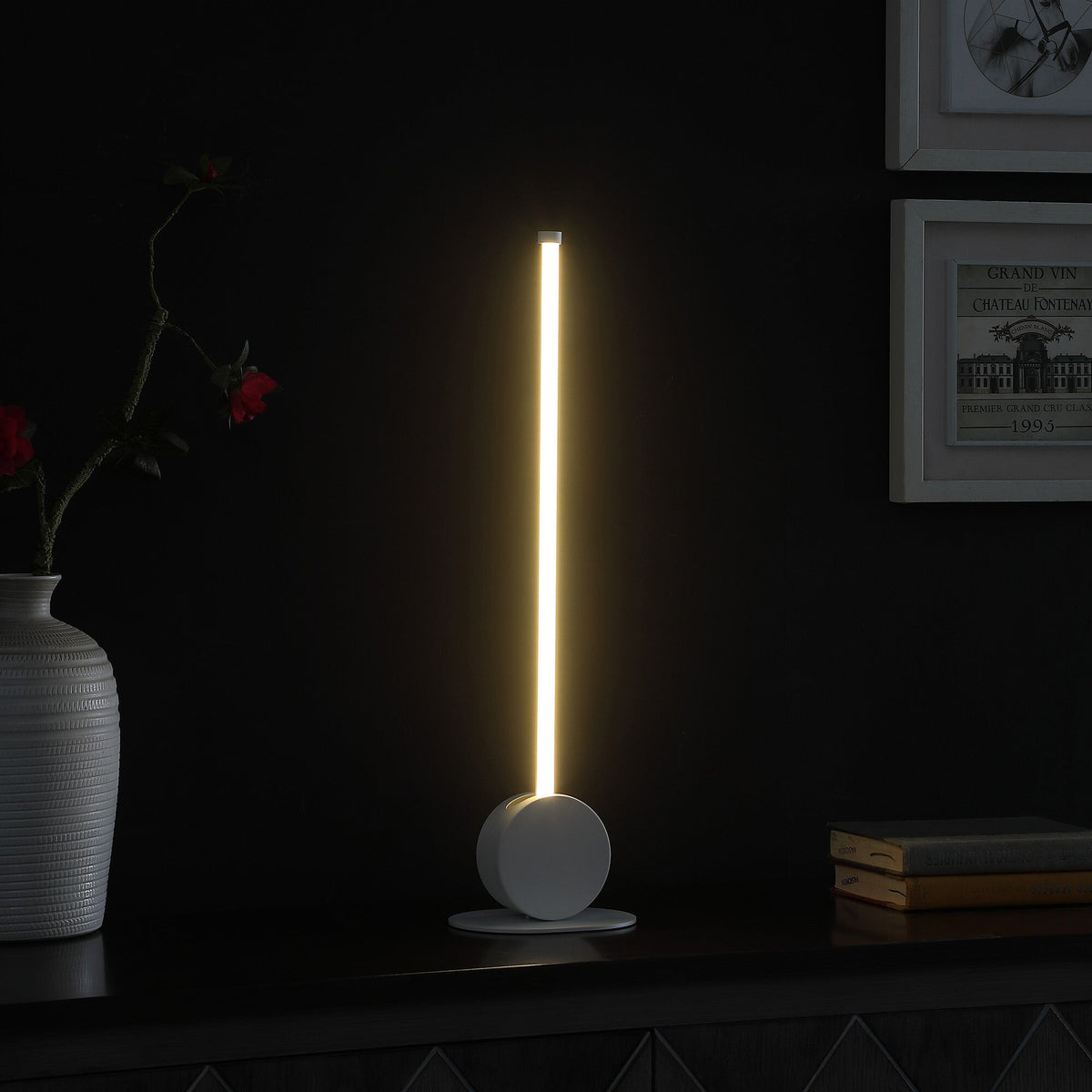 23" White Metal Leaning Stick LED Table Lamp LuxuryLifeWay Online Store