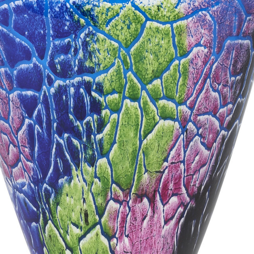 8" Blue and Green Murano Glass Abstract Oval Table Vase LuxuryLifeWay Online Store