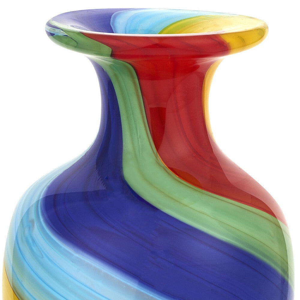 10" Rainbow Murano Glass Abstract Round Table Vase LuxuryLifeWay Online Store