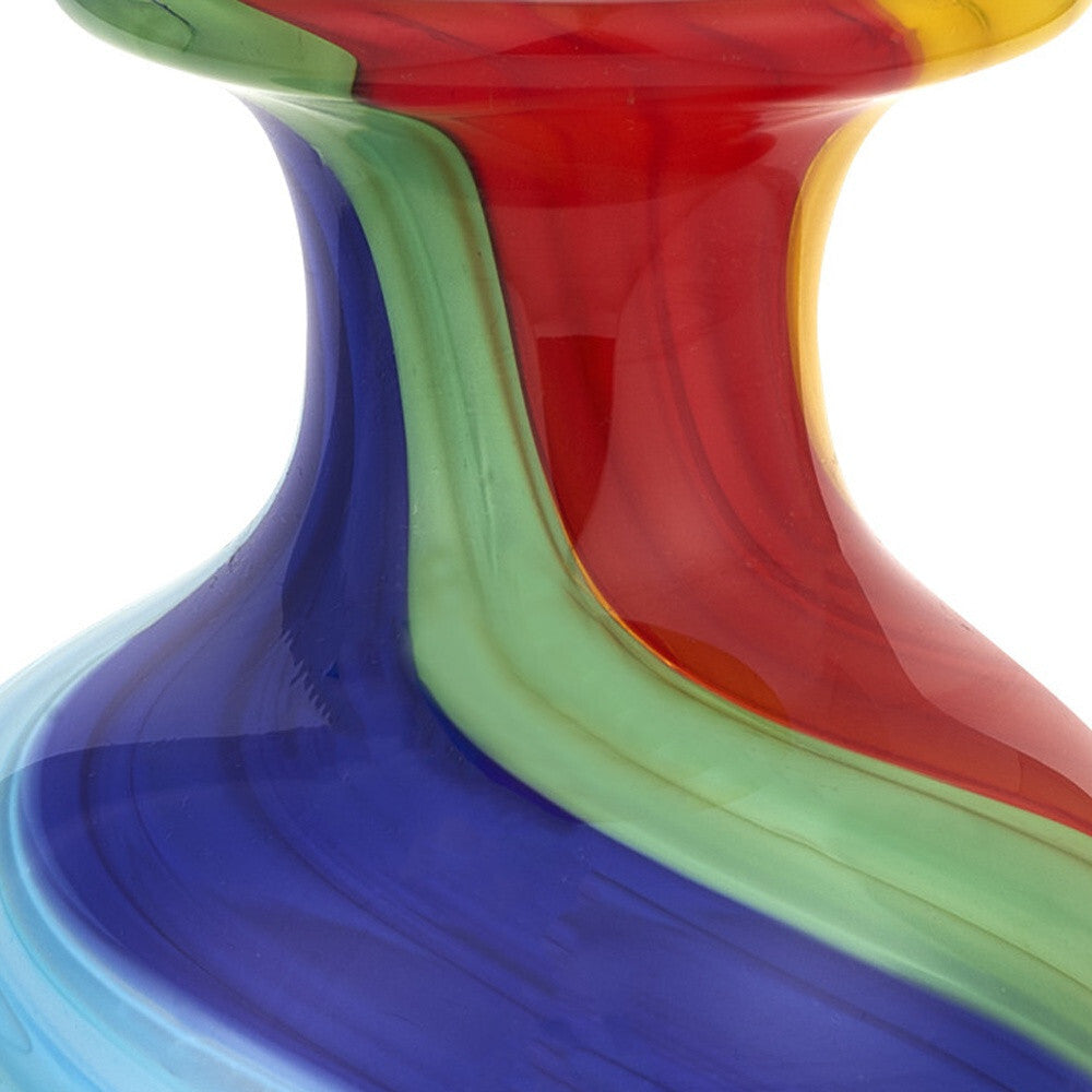 10" Rainbow Murano Glass Abstract Round Table Vase LuxuryLifeWay Online Store