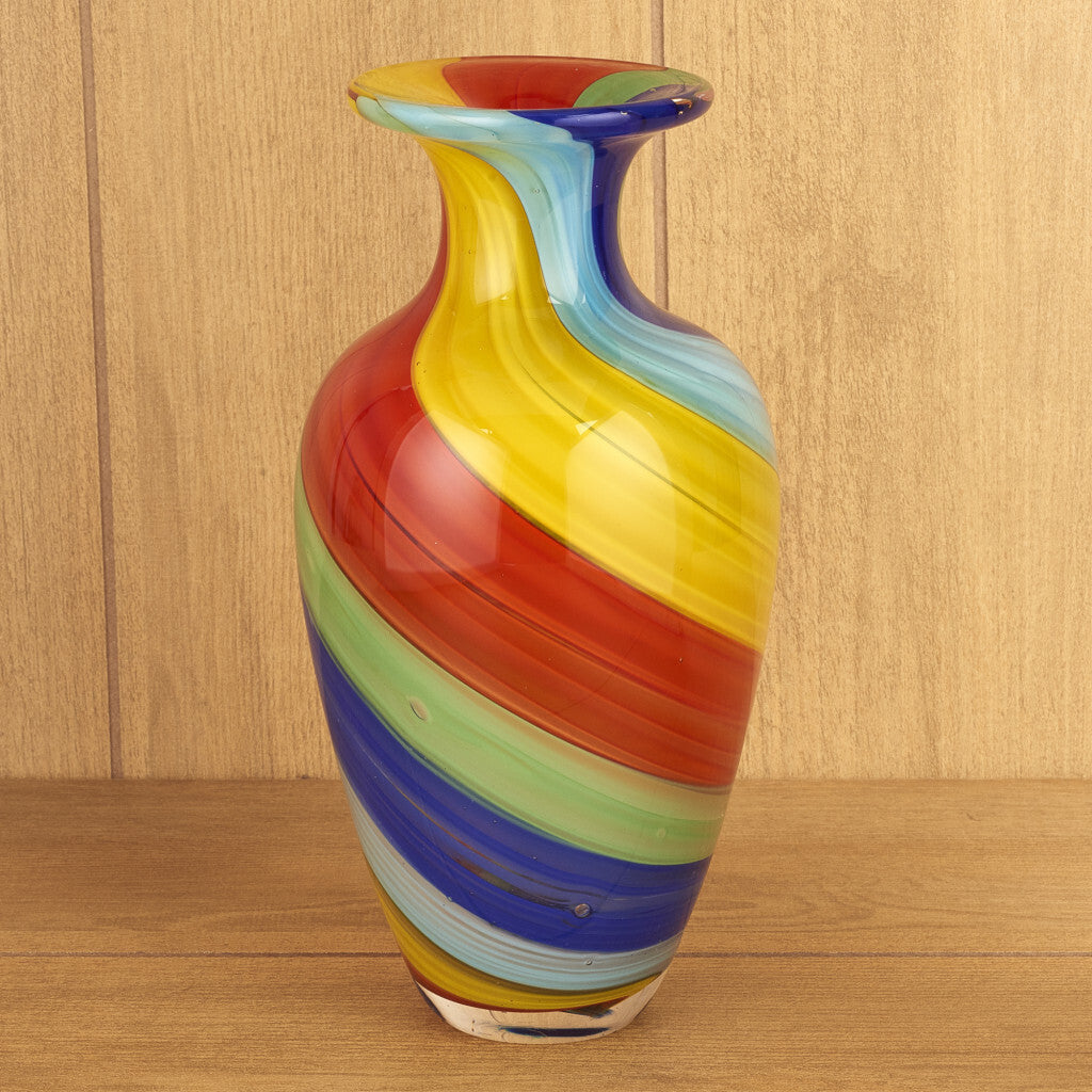 10" Rainbow Murano Glass Abstract Round Table Vase LuxuryLifeWay Online Store