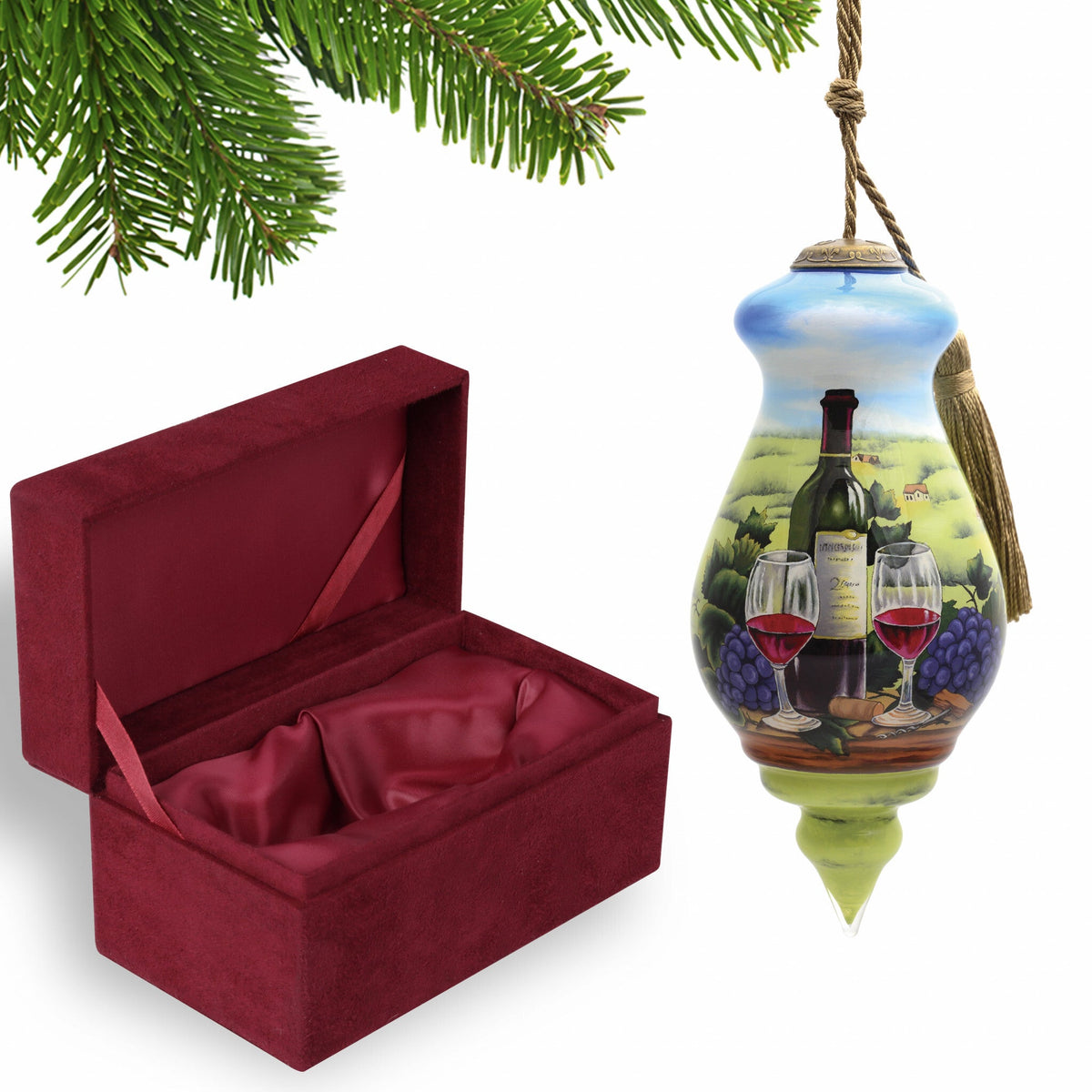 A day at the Vineyard Hand Painted Mouth Blown Glass Ornament LuxuryLifeWay Online Store