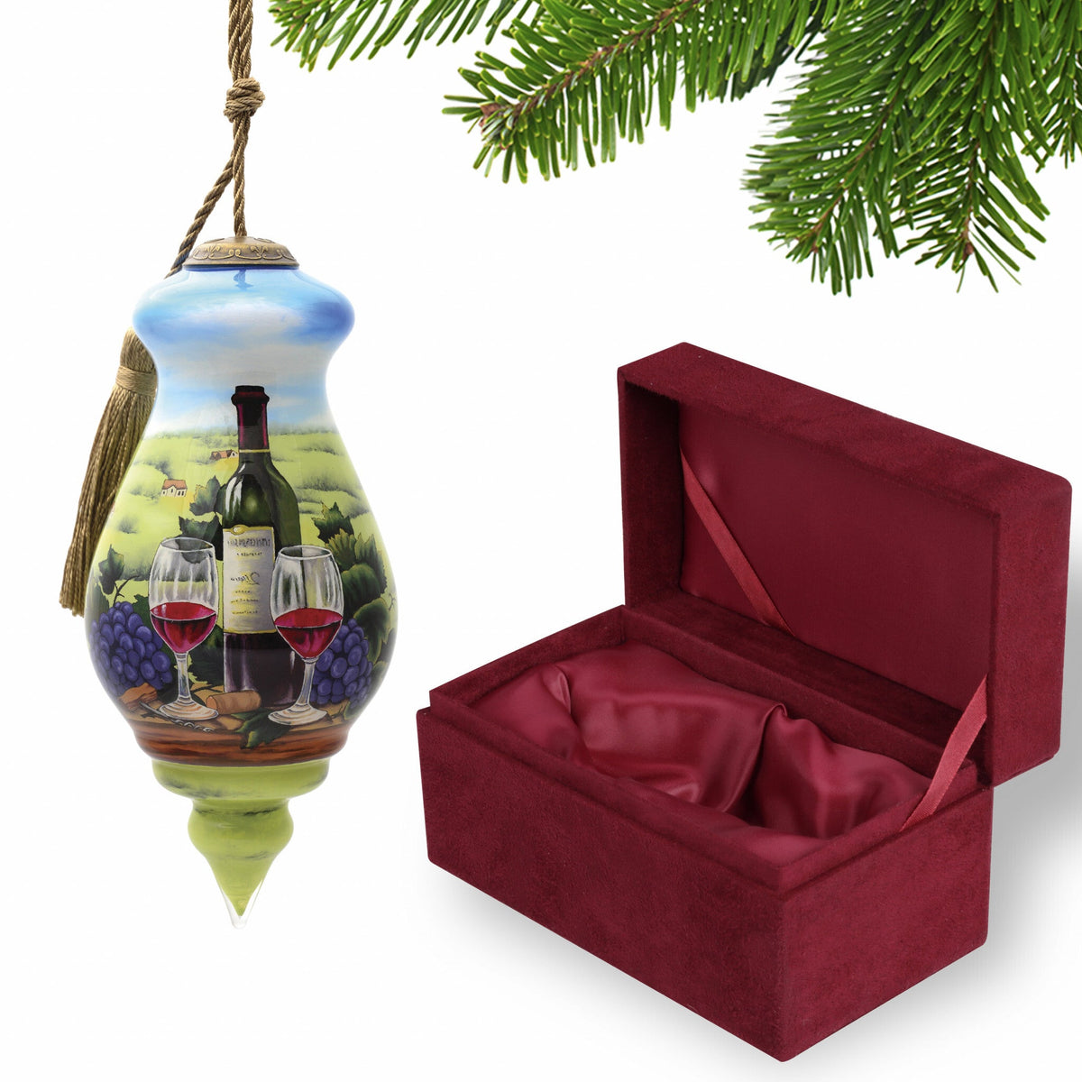 A day at the Vineyard Hand Painted Mouth Blown Glass Ornament LuxuryLifeWay Online Store