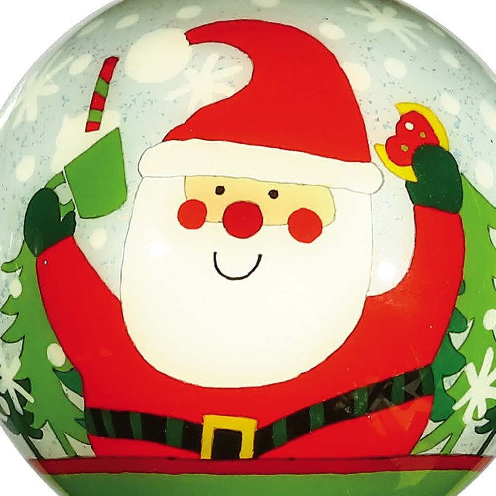 Festive Glitter Santa Hand Painted Mouth Blown Glass Ornament LuxuryLifeWay Online Store