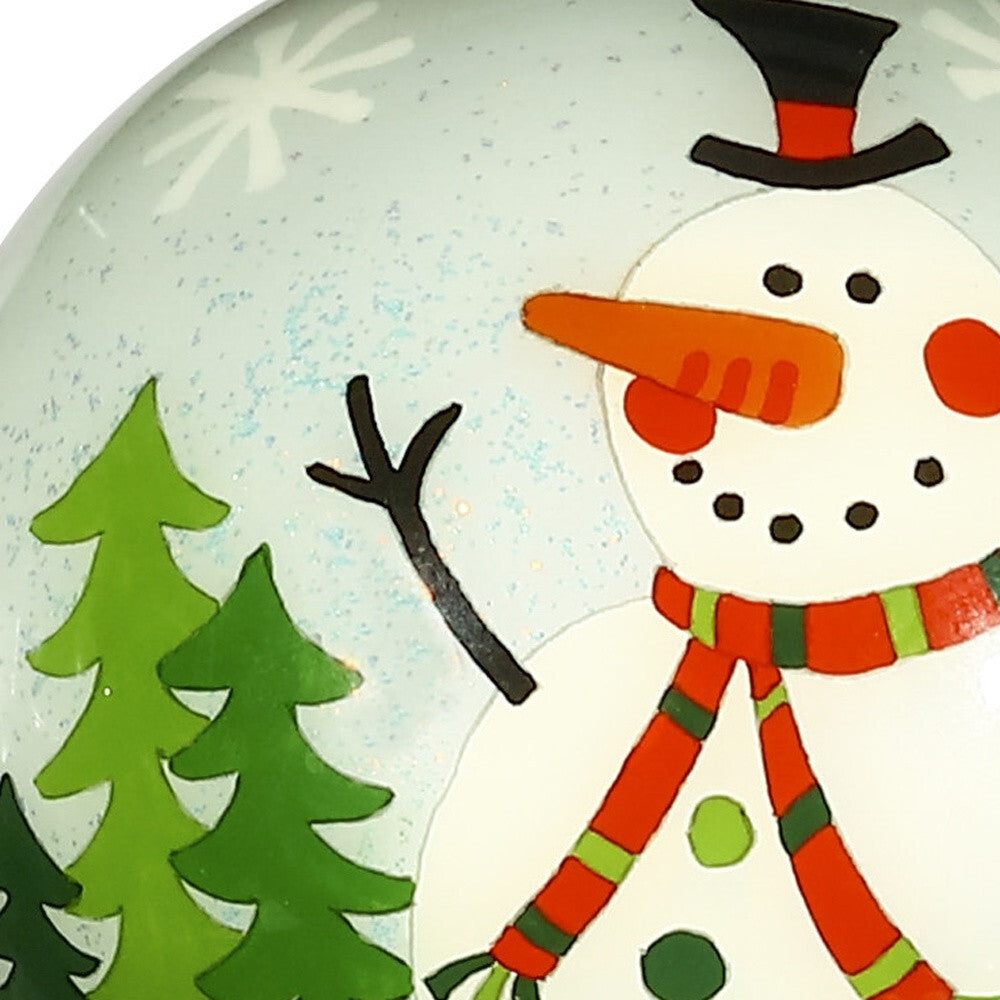 Festive Glitter Snowman Hand Painted Mouth Blown Glass Ornament LuxuryLifeWay Online Store