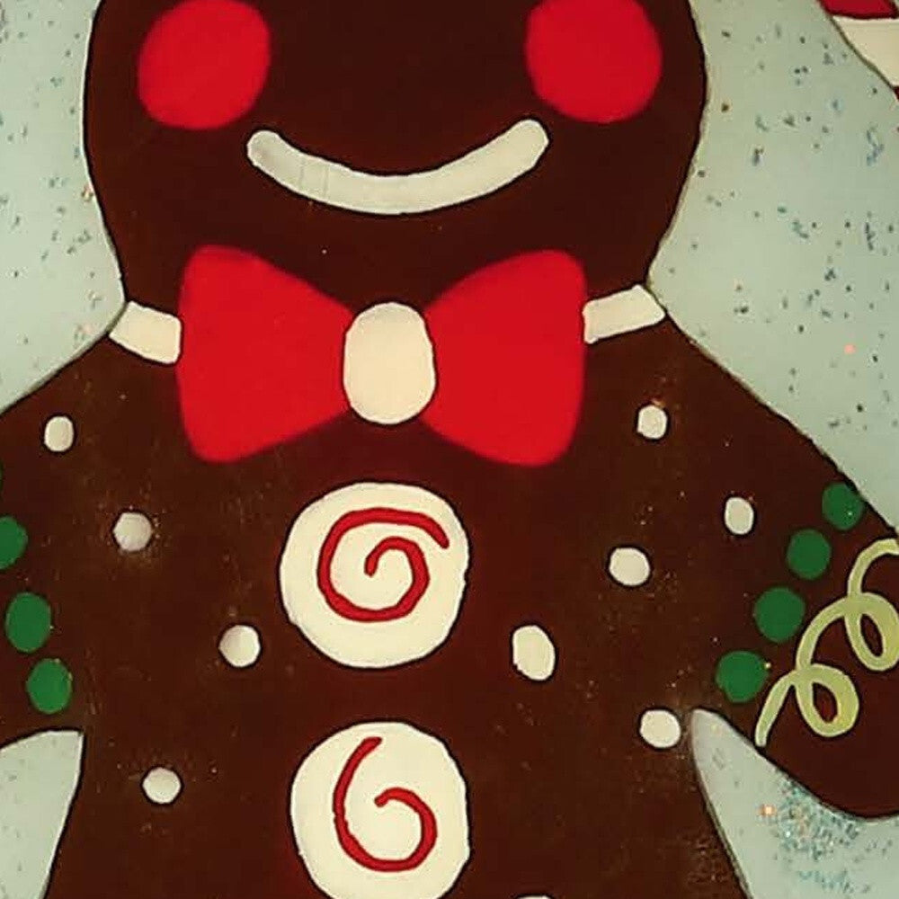 Festive Glitter Gingerbread Man Hand Painted Mouth Blown Glass Ornament LuxuryLifeWay Online Store
