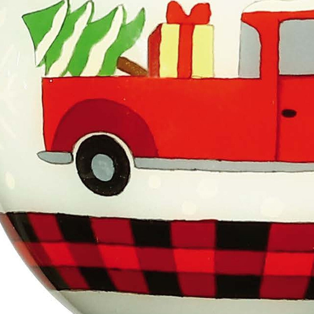 Red Pickup Truck with Presents Hand Painted Mouth Blown Glass Ornament LuxuryLifeWay Online Store
