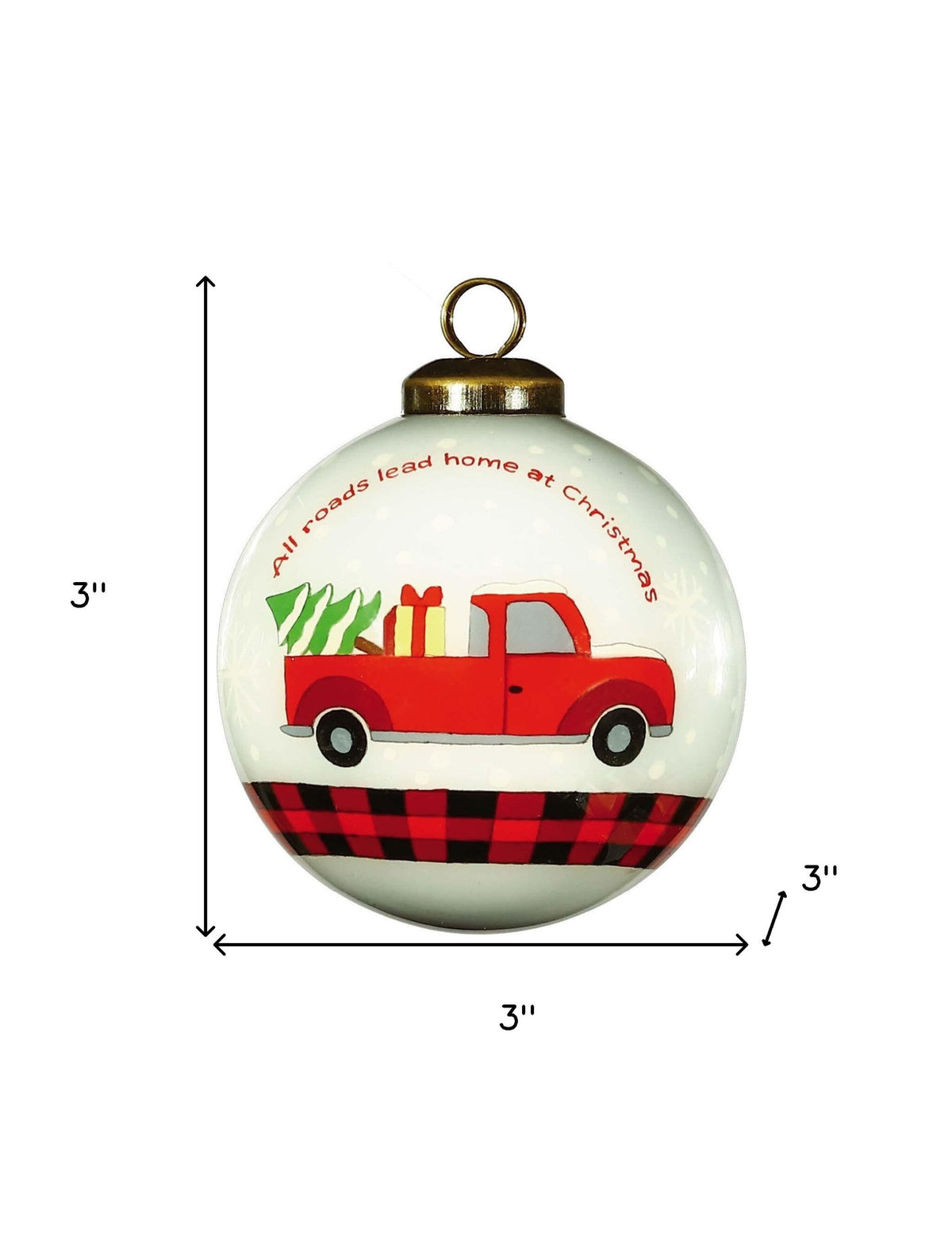 Red Pickup Truck with Presents Hand Painted Mouth Blown Glass Ornament LuxuryLifeWay Online Store