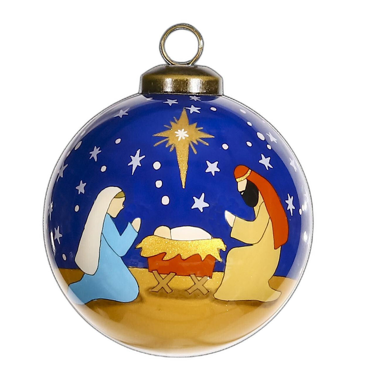 Silent Night Hand Painted Mouth Blown Glass Ornament LuxuryLifeWay Online Store