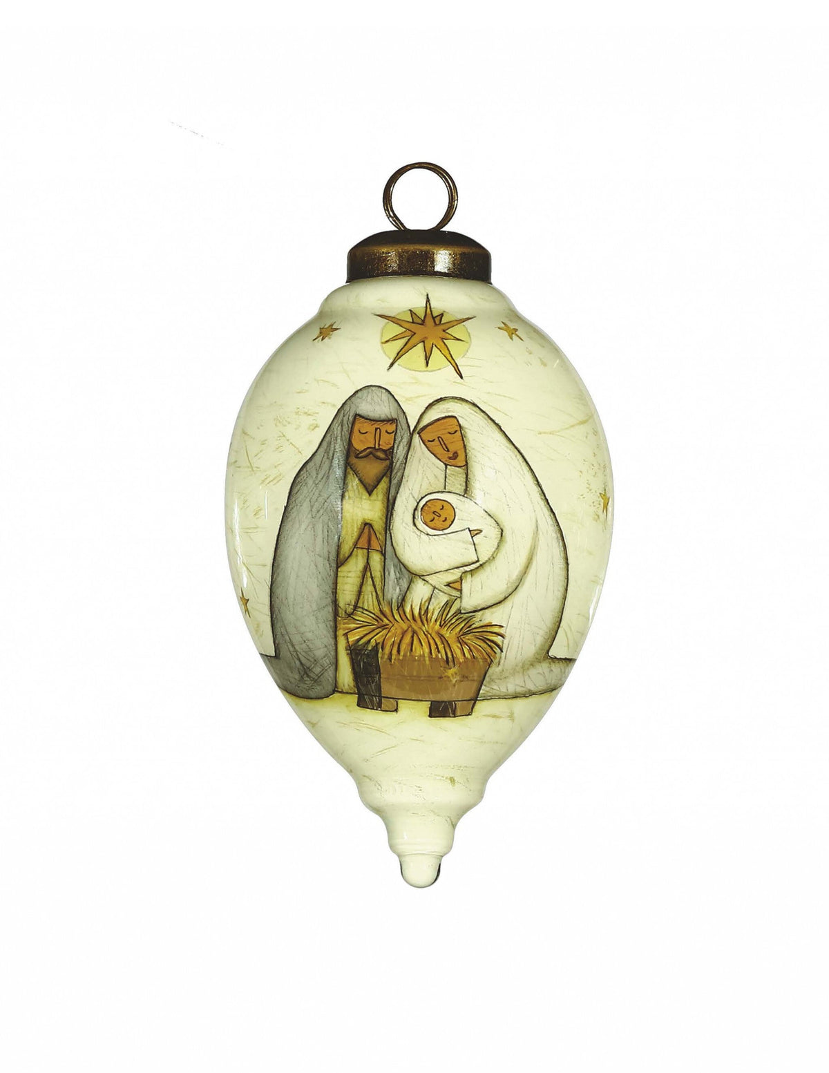 Nativity Holy Family Hand Painted Mouth Blown Glass Ornament LuxuryLifeWay Online Store