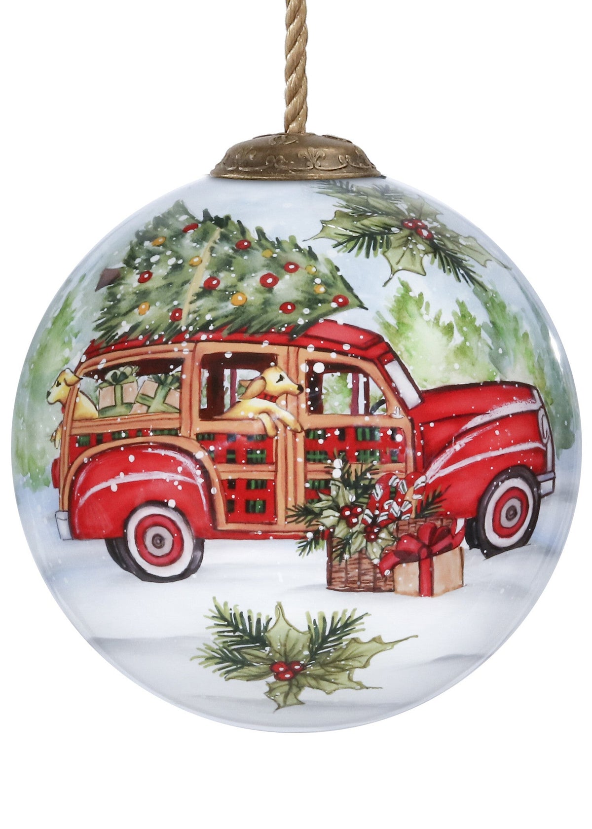 Home For Christmas Hand Painted Mouth Blown Glass Ornament LuxuryLifeWay Online Store