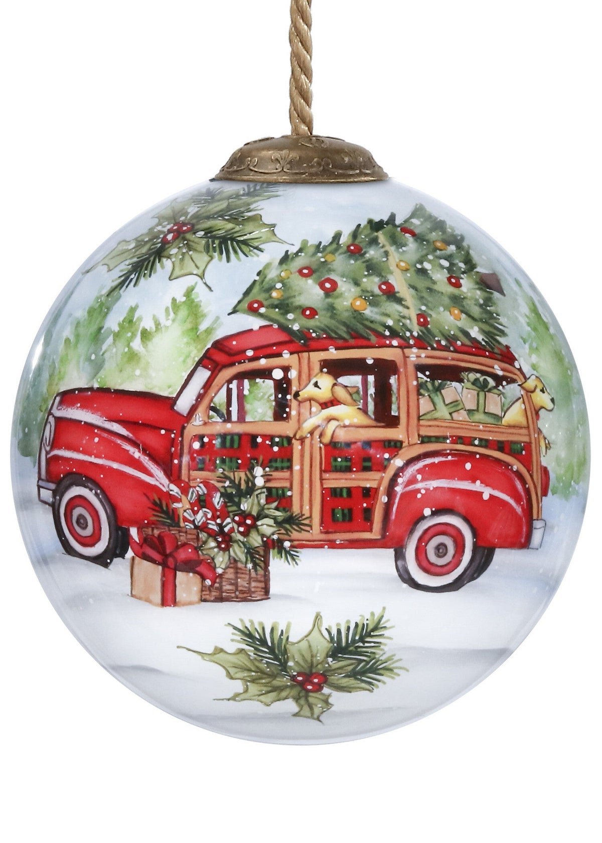 Home For Christmas Hand Painted Mouth Blown Glass Ornament LuxuryLifeWay Online Store