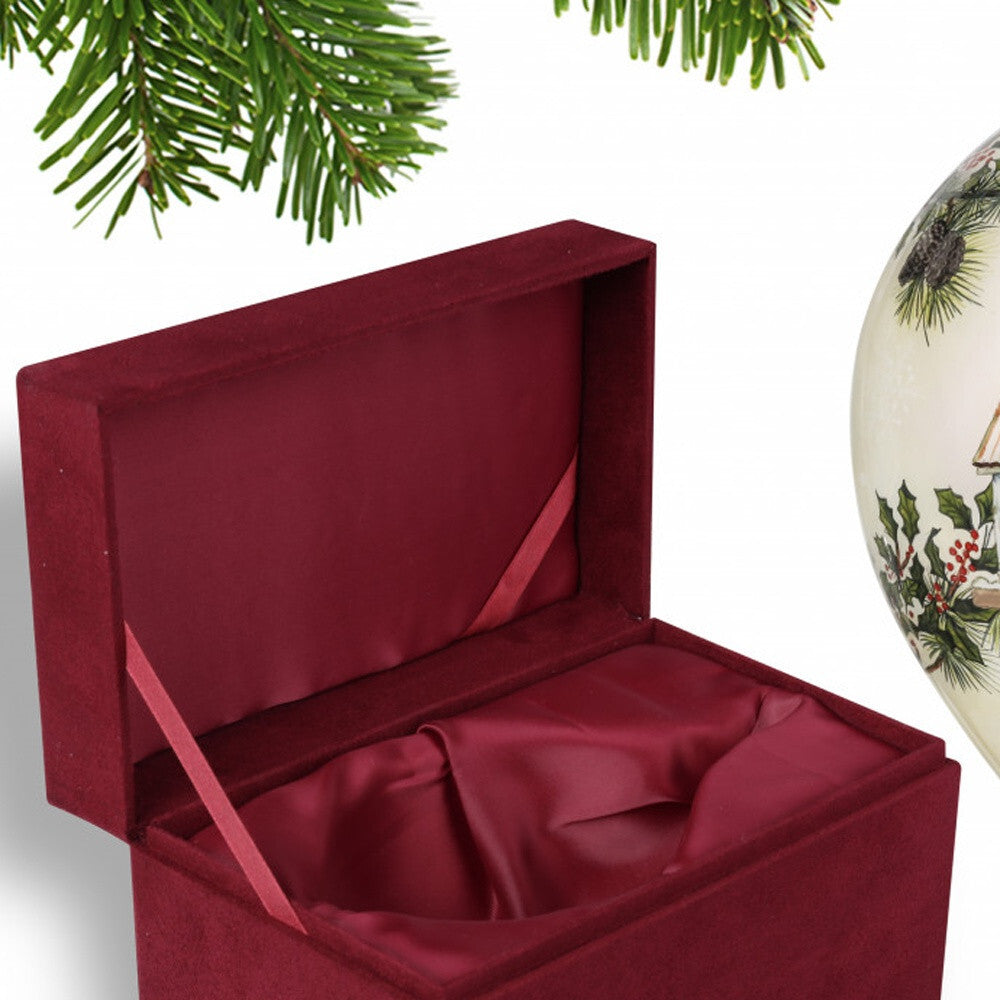 Home of the Red Cardinals Hand Painted Mouth Blown Glass Ornament LuxuryLifeWay Online Store