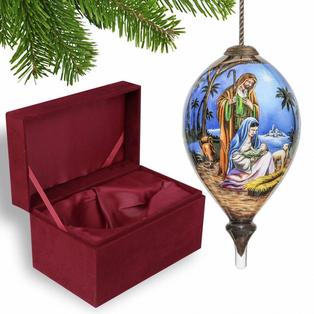 Holy Family Christmas Hand Painted Mouth Blown Glass Ornament LuxuryLifeWay Online Store