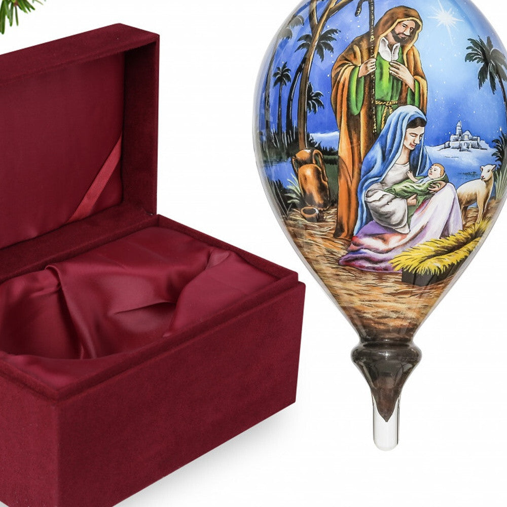 Holy Family Christmas Hand Painted Mouth Blown Glass Ornament LuxuryLifeWay Online Store