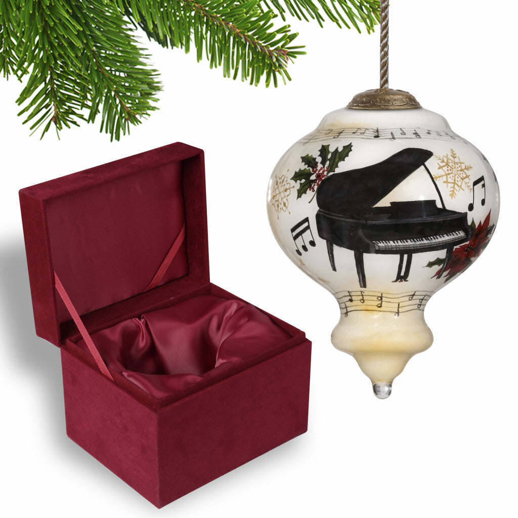 Grand Christmas Piano Hand Painted Mouth Blown Glass Ornament LuxuryLifeWay Online Store