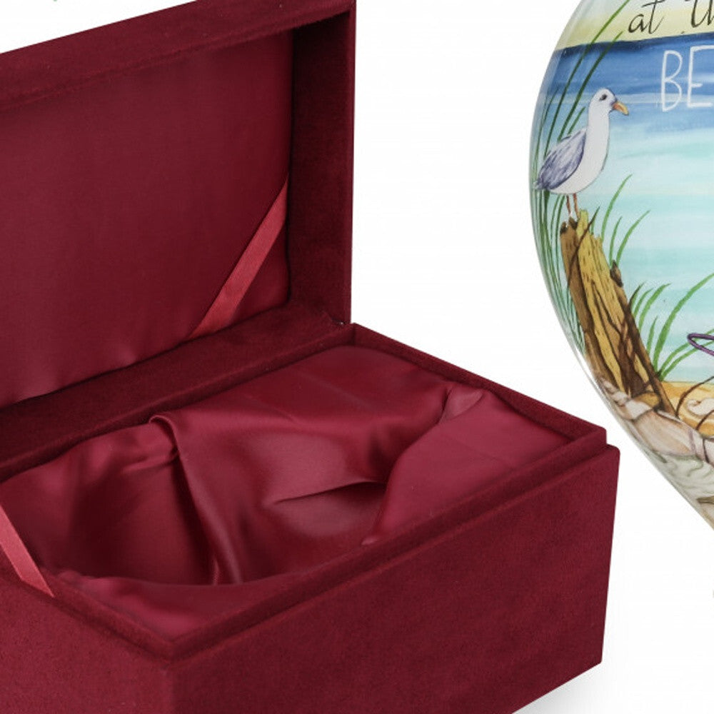 Beach Memories Hand Painted Mouth Blown Glass Ornament LuxuryLifeWay Online Store