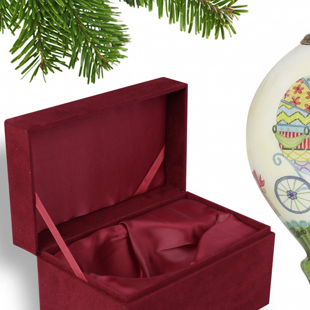 Baby Carriage with Presents Hand Painted Mouth Blown Glass Ornament LuxuryLifeWay Online Store