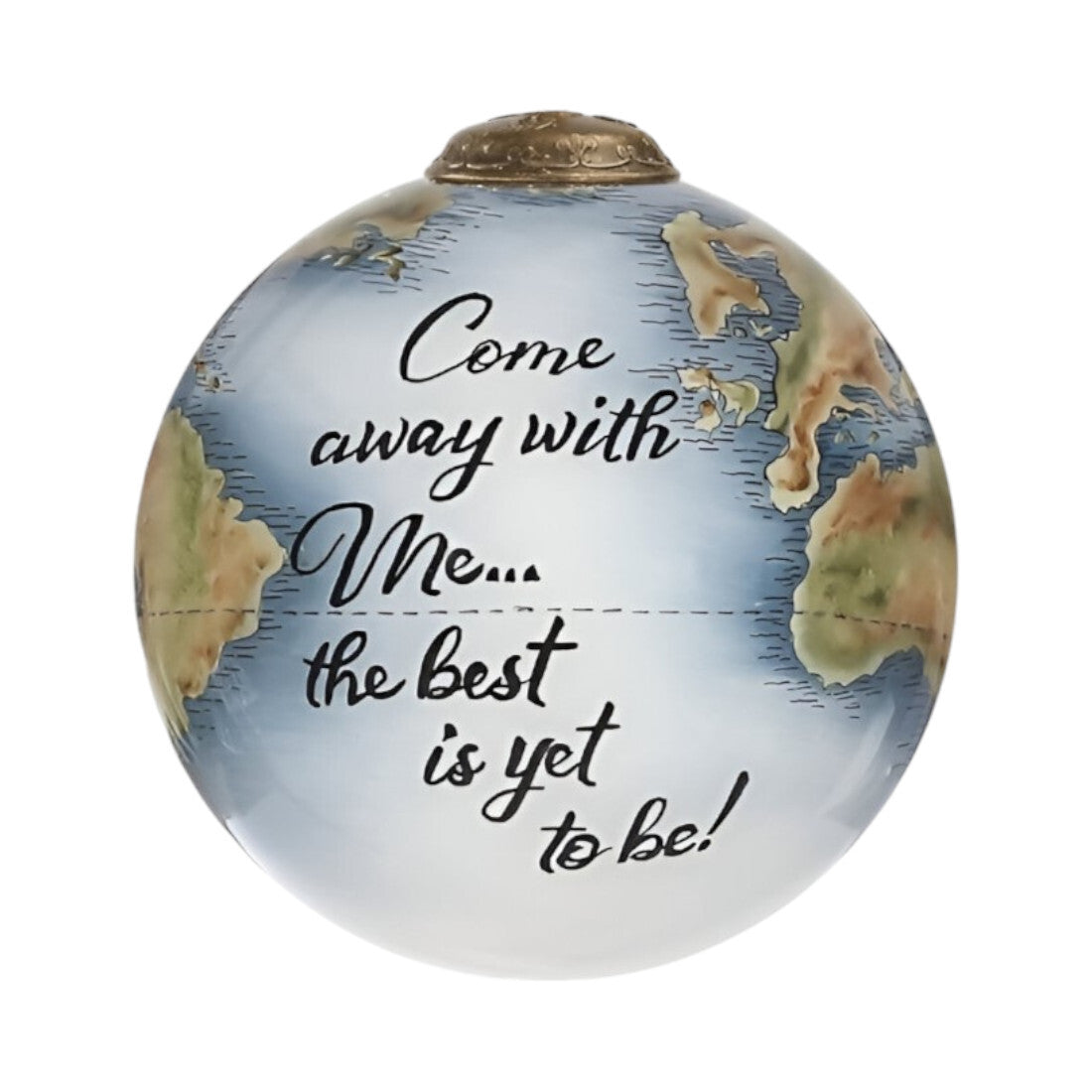 Globe Come Away with Me Hand Painted Mouth Blown Glass Ornament LuxuryLifeWay Online Store