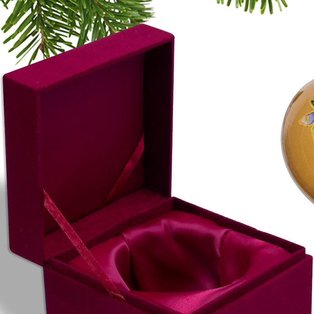 Golden Extravagant Butterflies Hand Painted Mouth Blown Glass Ornament LuxuryLifeWay Online Store