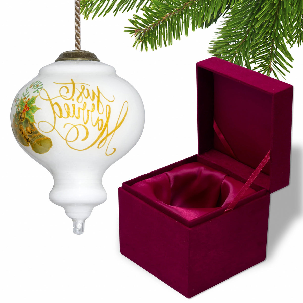 Authentic Just Married  Hand Painted Mouth Blown Glass Ornament LuxuryLifeWay Online Store